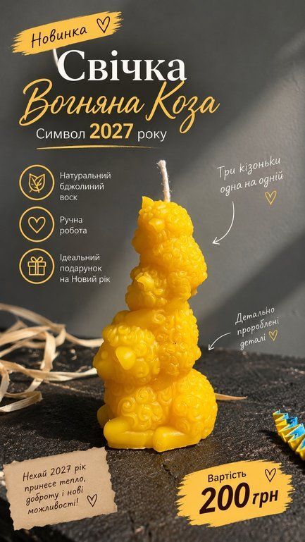Три кізоньки (свічка) символ 2027р